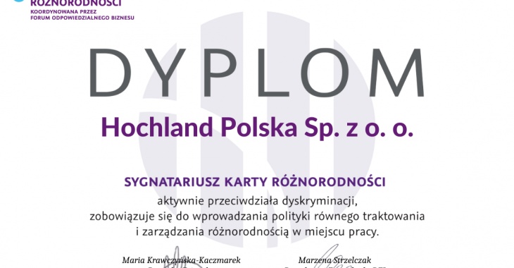 Hochland Polska sygnatariuszem Karty Różnorodności