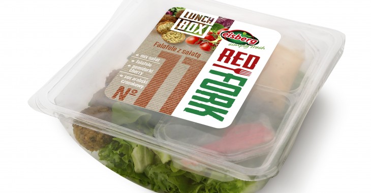 Box orientalnych smaków - Lunch Box Red Fork: Falafele z sałatą marki Eisberg