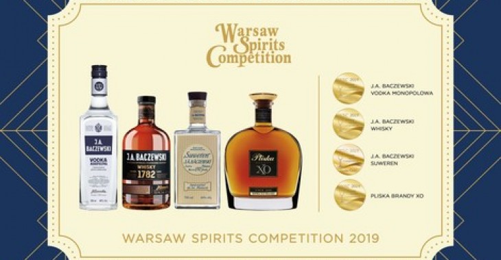 J.A. Baczewski i Pliska XO z medalami Warsaw Spirits Competition 2019