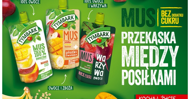 Między owocami, zbożami i warzywami. Musy Tymbark to wygodna przekąska